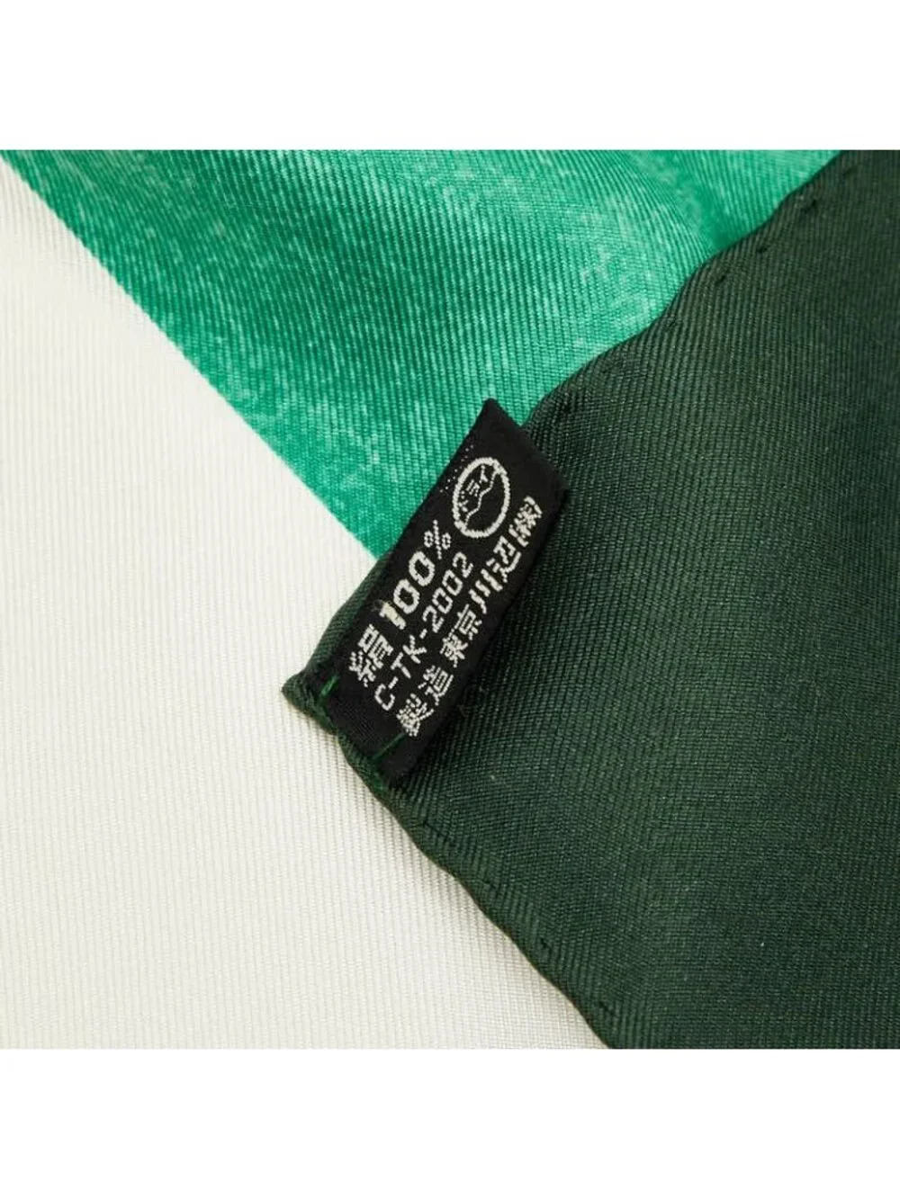 Saint Laurent Logo Geometric Scarf C-tk Green Ivory Silk